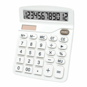 KODUS 12-Digit Dual Power Calculator Large LCD Display Solar Battery Dual Power Calculator Cute Big Button Office Calculator Office Use