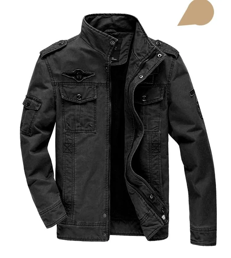 Black cotton shop military jacket