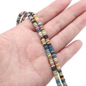 2X4มม. 40ซม. 185ชิ้นลูกปัดหินภูเขาไฟสีธรรมชาติสำหรับทำเครื่องประดับสร้อยคอ DIY สร้อยข้อมือ