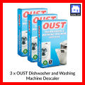 [BUNDLE OF 3] OUST Dishwasher and Washing Machine Descaler & Cleaner - Descales and Deep-clean, Removes Limescale, Food and Detergent Deposits. 