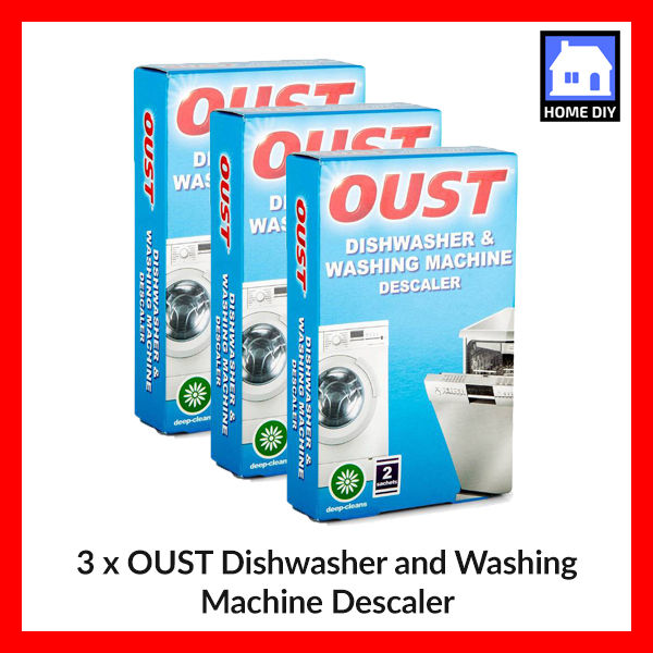 [BUNDLE OF 3] OUST Dishwasher and Washing Machine Descaler & Cleaner - Descales and Deep-clean, Removes Limescale, Food and Detergent Deposits