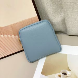 Multi-Purpose Square Mini Makeup Pouch / Napkin Holder / Coinpurse Wallet PU Leather with Heart Chain