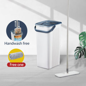 Supamop Slide Clean Double Scraper Flat Mop Set 1 Year Warranty/Stainless Steel Handle/Extra Thick Reusable SuperFine Fiber pad/4 Colors Available