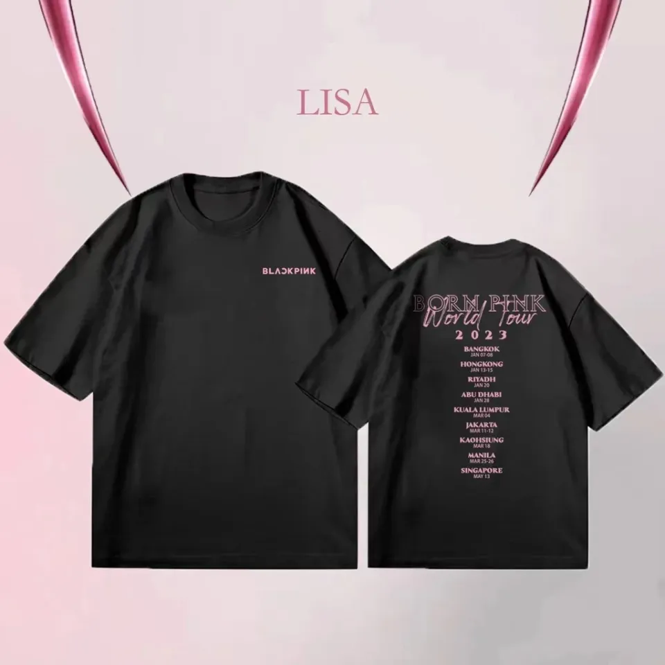 KPOP BLACKPINK BORN PINK Cotton T-shirt LISA JISOO JENNIE ROSÉ