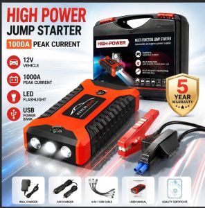 【Local Delivery】Japan Import 99800mAh Portable Car Jump Starter Pack Booster Charger Battery Power Bank Black Multi-Function 12V Diesel Engine Gasoline Engine Motor Jump Starter Vehicle Portable Charger