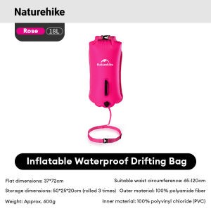 Naturehike 18L Inflatable Waterproof Dry Bag Follower Tow Float Waterproof Drifting Bag Safe Swimming Training Beach