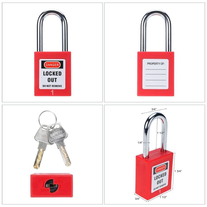 Lockout Tagout Station with 10 Keyed Different Safety Padlocks 2 Hasps