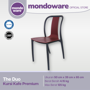 Kursi Kafe Resto Teras Premium - Desain Classic Minimalist - Mondoware Plastik R174 Duo Chair
