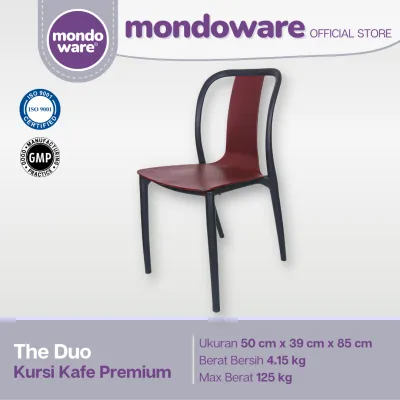 Kursi Kafe Resto Teras Premium - Desain Classic Minimalist - Mondoware Plastik R174 Duo Chair