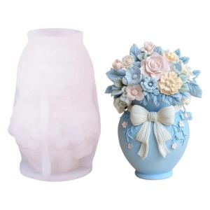 ช่อดอกไม้แม่พิมพ์ซิลิโคนทนความร้อนได้แบบถอดได้ง่ายสำหรับของตกแต่งงานแต่งงานสบู่ทำมือเรซิ่นอีพ็อกซี่