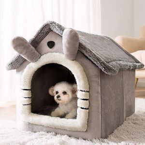 Dog House Cat House Pet House cat bed house portable cardboard dog house Pet Supplies Four Seasons Universal Removable and Washable with Bed mat MEDIUM
