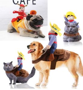 【ShopWithJoy】Funny Pet Cat Dog Puppy Clothes Costumes Apparel Shirt Cowboy Costume Kitten Dress CNY Fortune Costumes