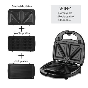 SONIFER SF-6050 3in1 Multi Functional Detachable Plate Sandwich Waffle Maker Breakfast Machine