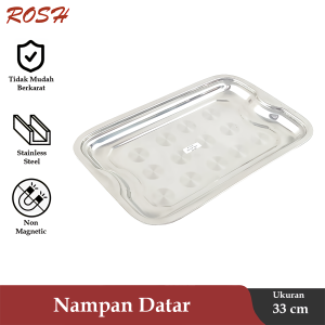 ROSH Nampan Datar 33 CM Dollar Tray Stainless Steel Anti Karat ROS-PR-DLT