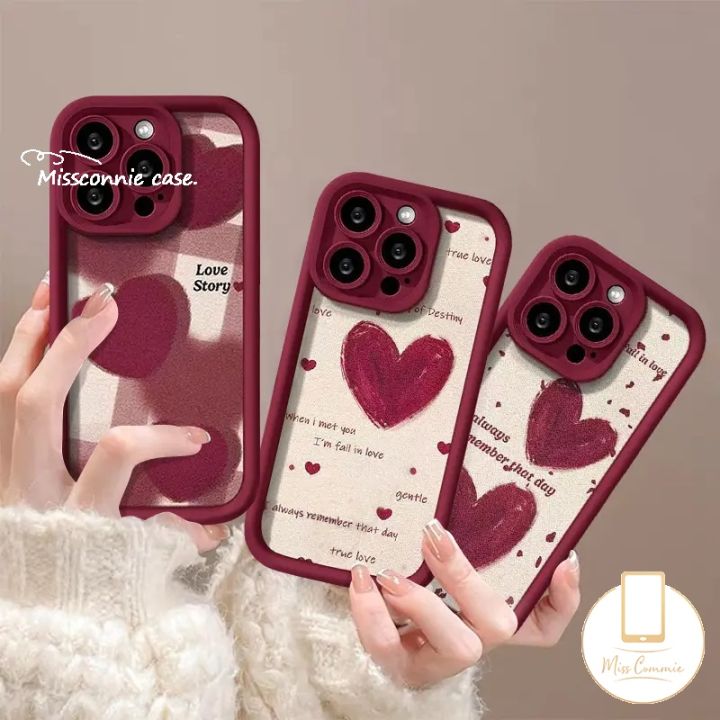 MissConnie Vintage Love Heart Case Compatible for IPhone 11 15 14 13 12 Pro  Max X XR 6S 15 Plus XS Max 7Plus SE 2020 Angel Eyes Soft Matte
