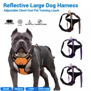 Reflective No Pull Dog Harness Adjustable Nylon Pet Vest Padded Safety Harness with Leash Control for Small Medium Large Dogs Outdoor Durable