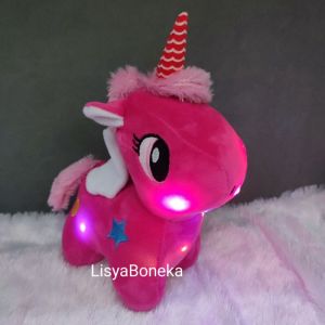 Boneka little pony kudaponi LED 35cm Bahan yelvo berkualitas SNI