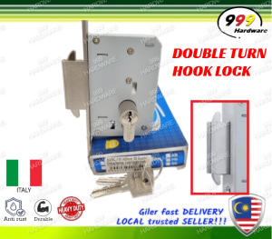 999 ST GUCHI SGML 181 DOOR LOCK MORTISE LOCK 两开虎牙锁 / DOUBLE HOOK & 2 SIDE KEY CYLINDER / GRILL LOCK