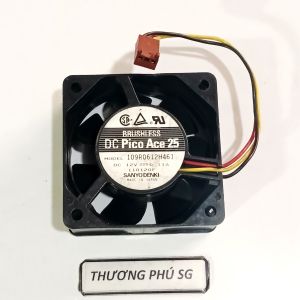 Quạt 6Cm dày 2.5Cm / Điện áp DC 12V Loại 3 dây đầu cắm 3 Pin (Fan tháo máy LK)
