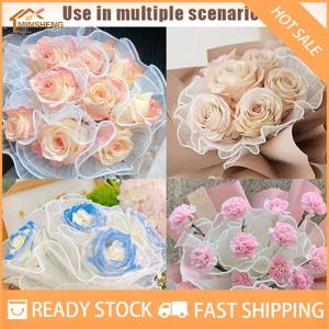 MIH ✨ COD ✨ กระดาษห่อดอกไม้เส้นคลื่นขนาด28ซม. X 1ม. บรรจุภัณฑ์ช่อดอกไม้ผ้าลูกไม้ตาข่าย