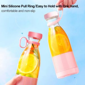 Blender Portable Mini Botol USB Rechargeable Juicer 300ML Blander 6 Pisau Mixer Penggiling Penghalus Buah Sayuran