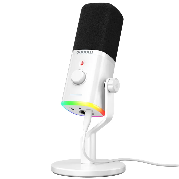 MAONO PD100X Dual mode USB/XLR RGB microphone with maonolink software,Noise Cancelling for PC,Type-C Phone USB Condenser Microphone for Streamin、gaming