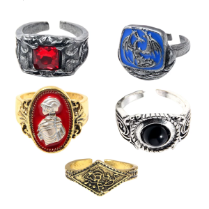 Adjustable Gothic Stacking Ring For Men Women Stylish Punk Style Finger Retro Gaming Themed Accessories