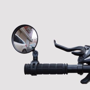 เตรียมจัดส่ง อุปกรณ์จักรยาน กระจกมองหลัง การหมุน 360° ทรงกลม จับปลายแฮนด์ กระจกมองข้างมอเตอร์ไซค์