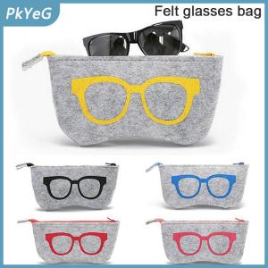 PkYeG Cảm thấy kính trường hợp túi Kính mát trường hợp hộp xách tay mềm dây kéo kính bảo vệ