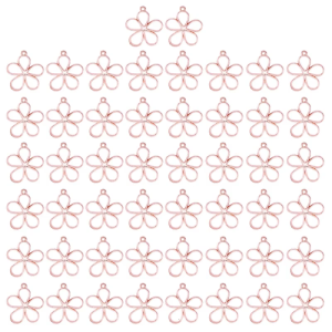 50 Pieces Elegant Hollow Flower Pendant Making Pendants Small Flower Pendant Alloy Material for Crafting