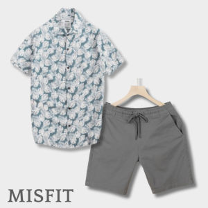 Set đồ nam đi biển du lịch MISFIT gồm áo sơ mi cổ vest và quần kaki mềm mịn lưng thun HOATIETNHU