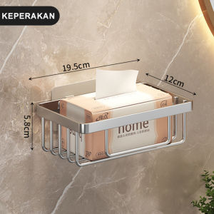 Tempat tisu kamar mandi tempel / Toilet Rak Kamar Mandi Rak Dapur Tempat Penyimpanan Serbaguna Rak Besi Gantung Tempel Dinding Tanpa Bor