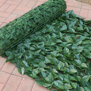 HUNIU Cây nhân tạo Song mây 05X1M Lá xanh nhân tạo Vườn cây hàng rào Hàng rào ngoài trời Trang trí nội thất