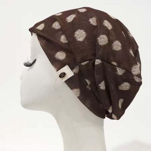 HP7HG Vintage Paisley Beanie Thin Fabric Versatile Style Breathable Slouchy Hat Casual Skullies Lightweight Texture Polka Dot Cap Trendy Women