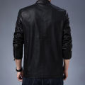 Fuguiniao Men's Leather Jacket Stand Collar Motorcycle Leather Casual Jackets Fashion Male Coat. 