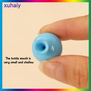 xuhaiy ชุดแจกันทรงเรขาคณิตจำลองขนาดเล็กสำหรับตกแต่งบ้านโมเดลกระถางต้นไม้สีเขียวจัดดอกไม้5ชิ้น1:12