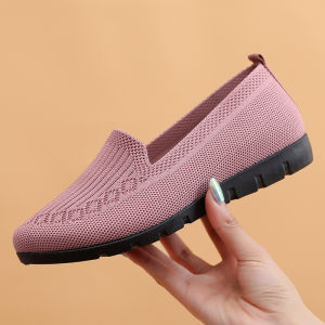 Spring And Summer Shoes WomenS Cloth Shoes Breathable Mesh Shoes Flat-Soled Shoes For Middle-Aged And Elderly Mothers Shallow Single Shoes