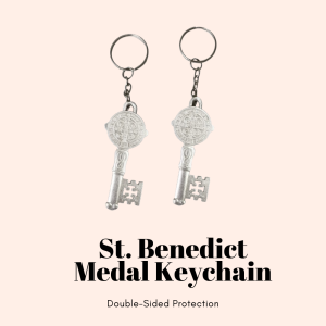 St. Benedict Keychain 2pcs – Protective Key Charm with Holder