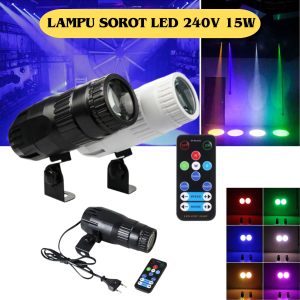 COD Lampu Sorot panggung Proyektor LED pesta disco dj sensor suara Stage Party RGB EU Plug 240V 15W