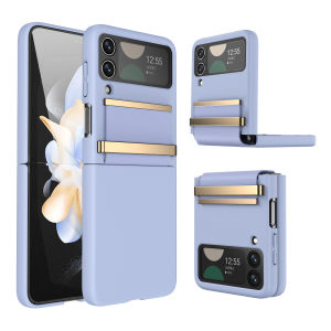 Luxury Ultra Thin Matte Folding Phone Case for GALAXY Z FLIP4 ZFLIP4 FLIP 4 Solid Color Shockproof PC Case + Metal Sheet Protective Phone Cover With Camera Cover Ultra-Thin Tempered Glass Anti-scratch Protector For Samsung Galaxy Z FLIP3 ZFLIP3 FLIP 3
