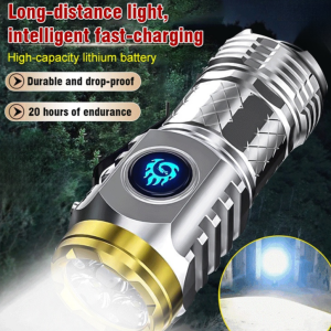 Waterproof Emergency Torchlight Three-eyed Mini Super Power Flashlight Rechargeable USB Outdoor Hiking Camping