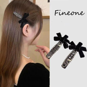 2Pcs Bowknot Velvet Bow Hairpin Fashion Rhinestone Headwear Hair Clips Hair Claw