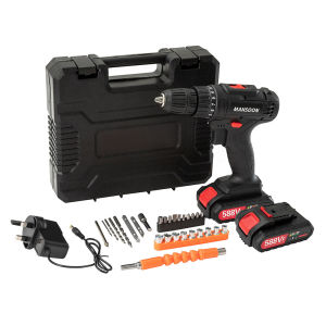 MANSOON cordless drill 25 torque battery drill 2 speed electric screwdriver with 2 battery