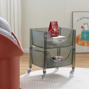 xpkQ Nordic Acrylic Storage Drawers Transparent Creative Multi-layer Storage Cabinet Trolley Modern Simple Wheel Removable Home Decor 6K4N7