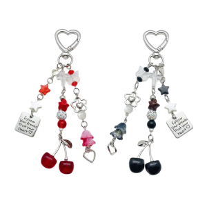 Stylish Cherry Keychain Pendant Charm For Fashion Forward Women Seeking Individualized Decoration And DIY Enthusiasts