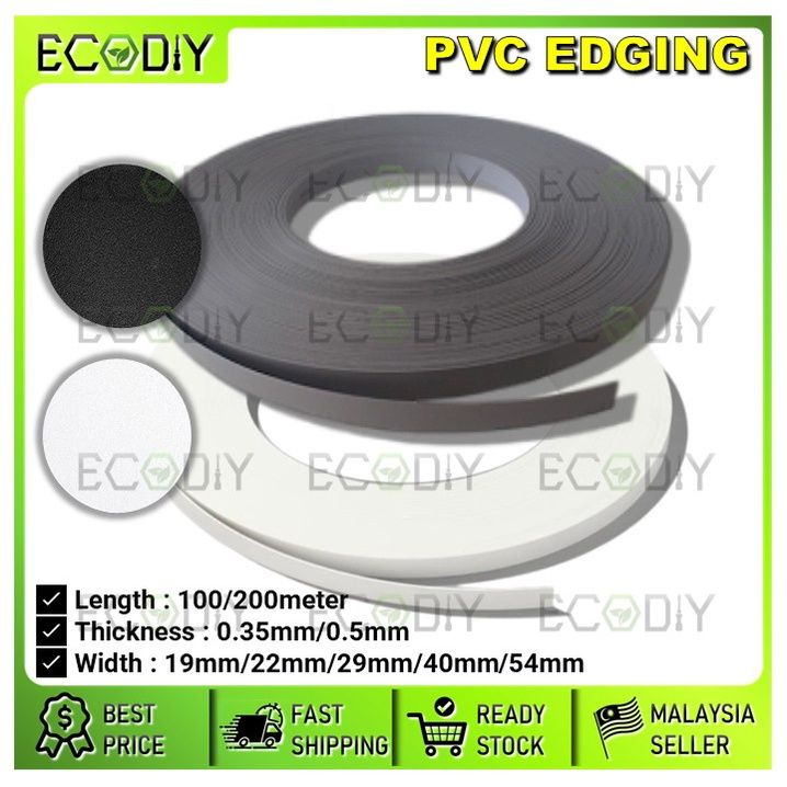 ECODIY🇲🇾 0.5mm PVC Edging Banding for Wood Plywood MDF Sisi Papan (19mm/22mm/29mm/40mm/54mm