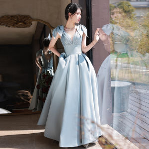 Formal Evening Dress For Women Pure Color French backless lady birthday Slim Fit presenter Wedding Female Prom Gown