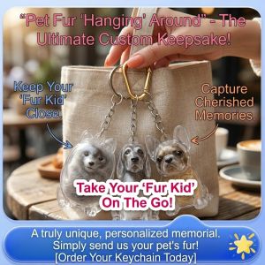 Pet Keychain Transparent Storage Box Dog Hair Keepsake Pendant