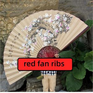 Sacesr Large Bamboo Paper Folding Fan Wall Hanging Vintage Oriental Chinese New Year Living Room Decor Boho Wedding Photography Prop J6H9P