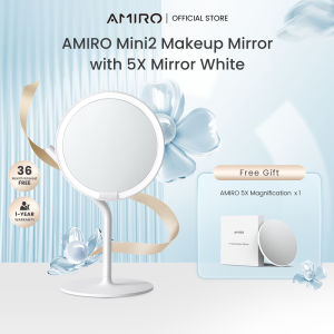 AMIRO Mini2 Makeup Mirror with 5X Mirror White